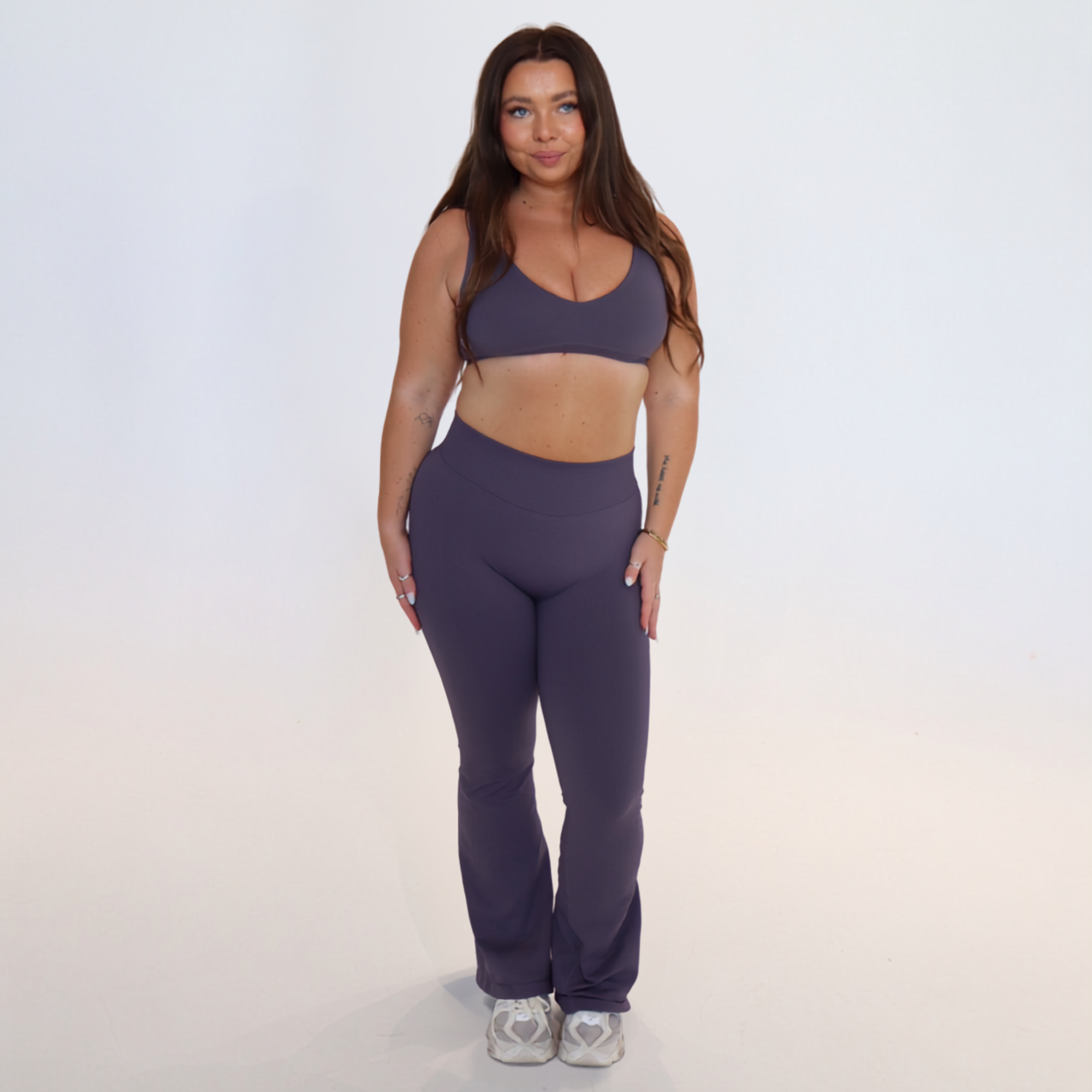 Contour Flare Leggings - Stone