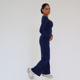 Wide Leg Leggings - Deep Sea