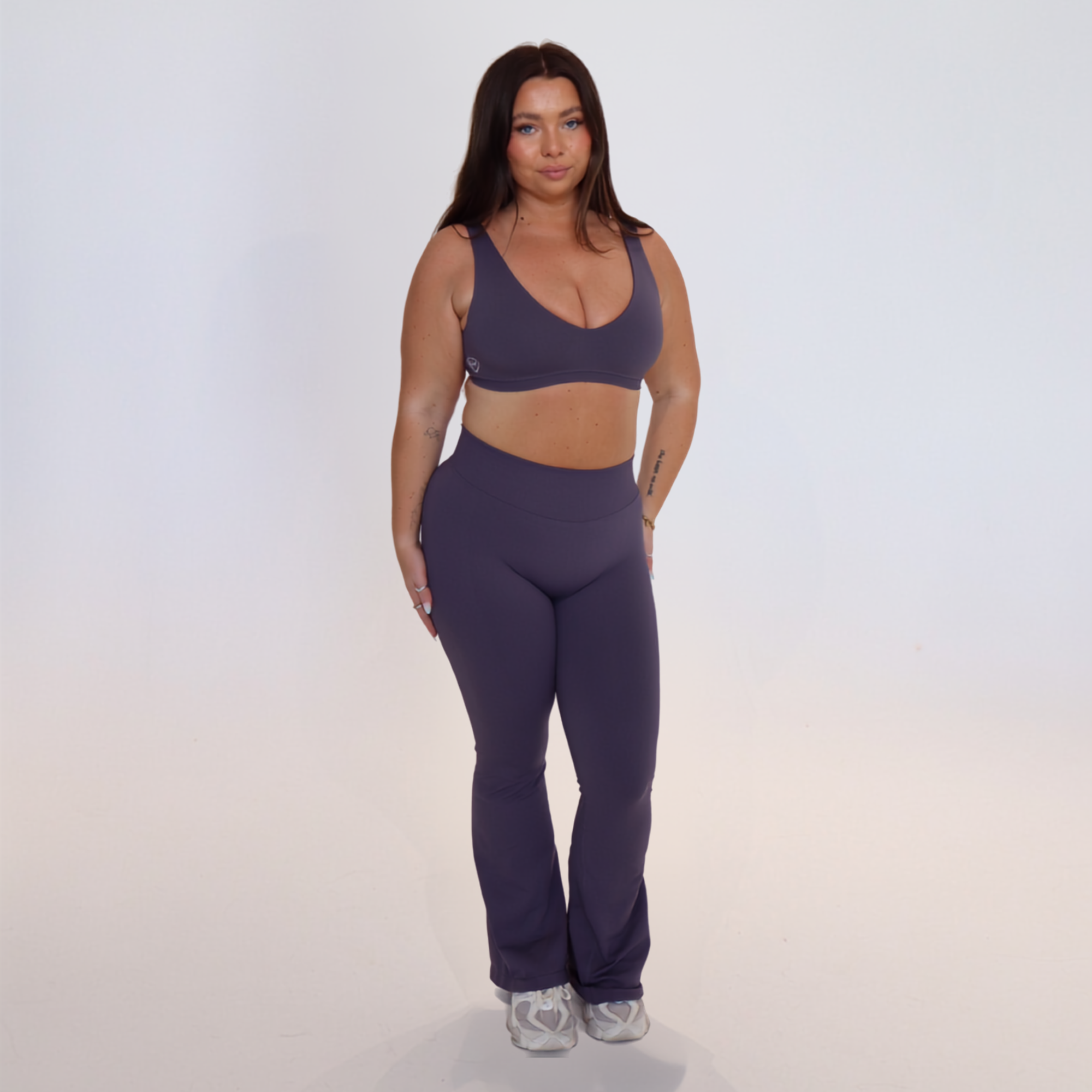 Contour Flare Leggings - Stone