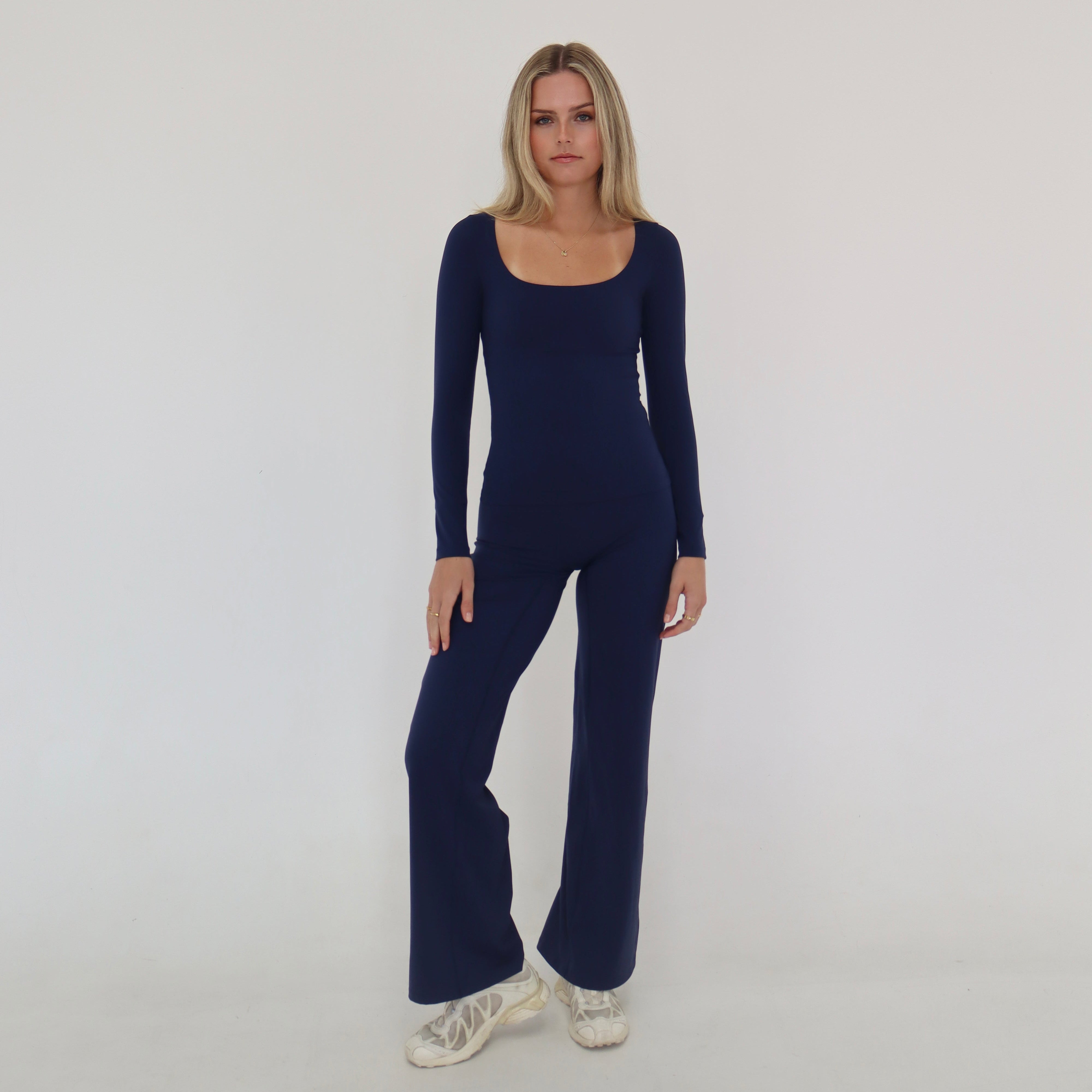 Wide Leg Leggings - Deep Sea