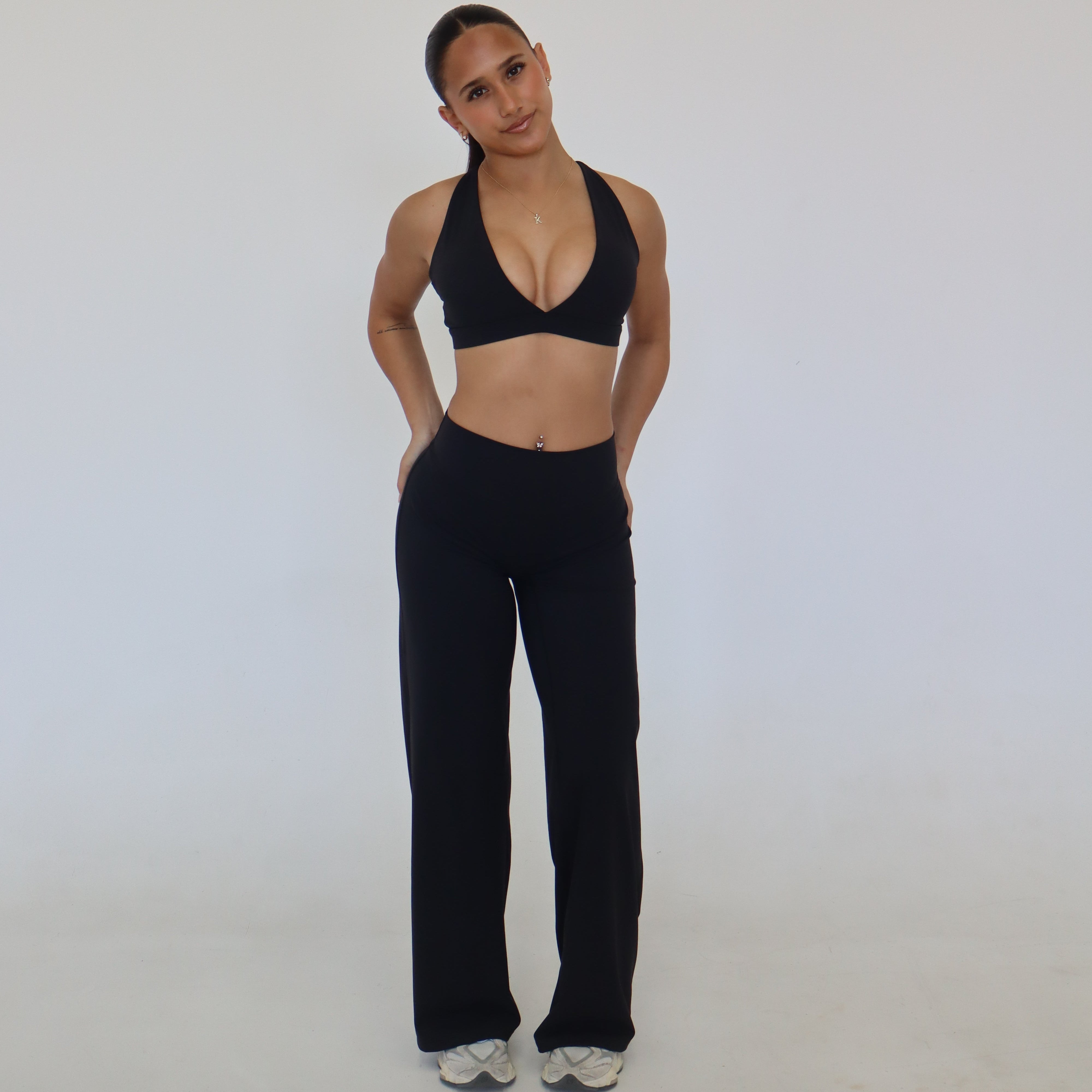 Wide Leg Leggings - Midnight