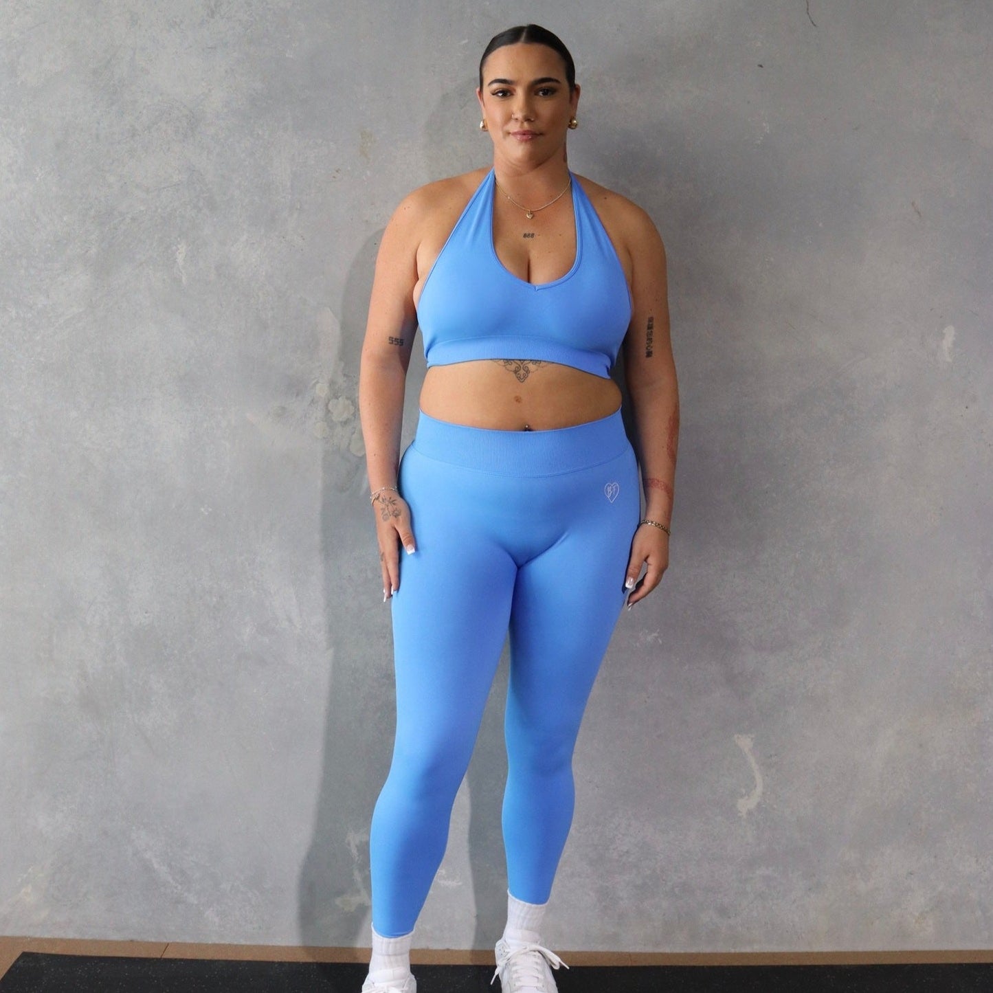 Ocean Blue V Back Leggings